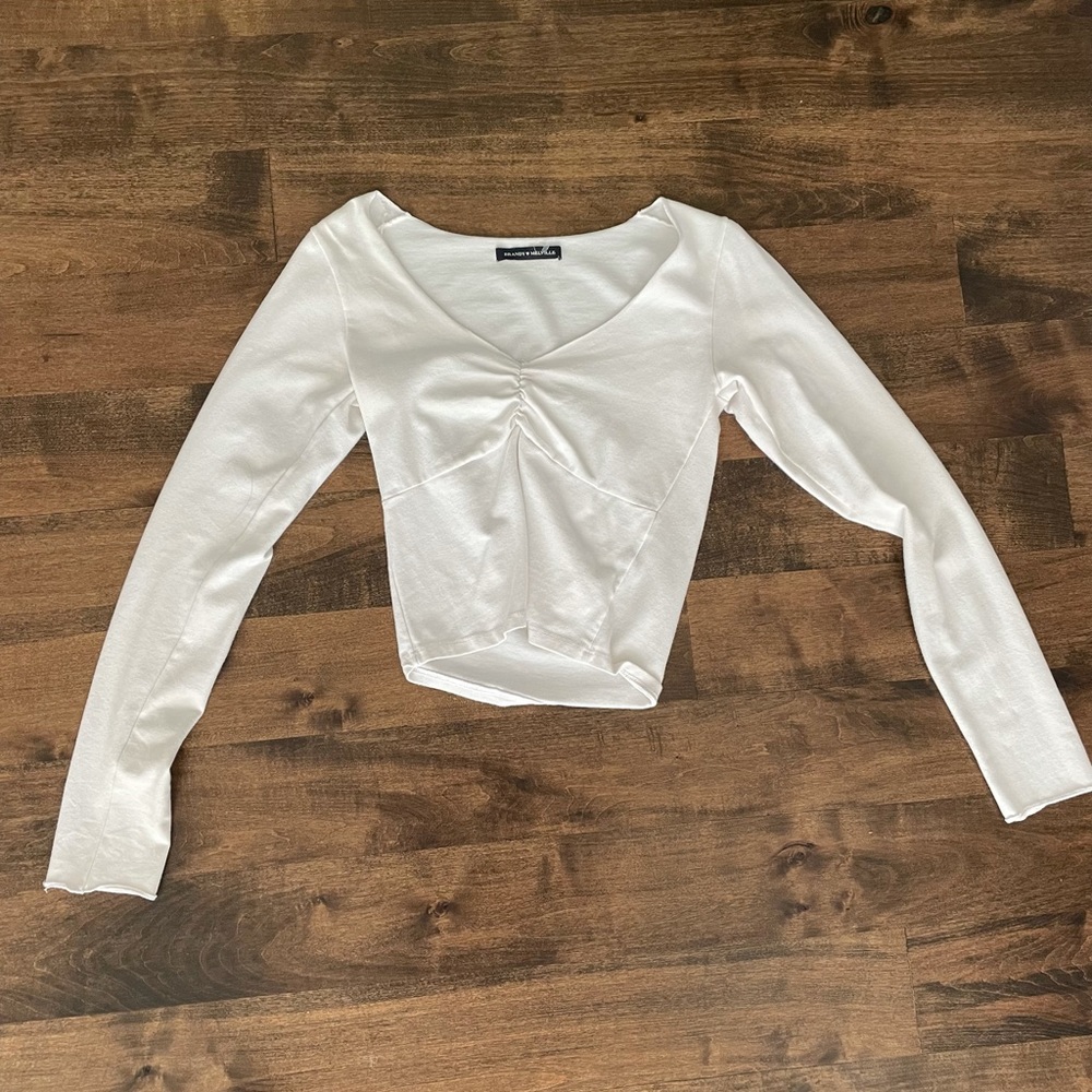 Brandy Melville White Long Sleeve Top